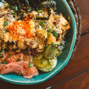 Food on Ceramic Bowl
