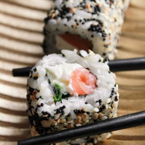 sushi, chopsticks, food